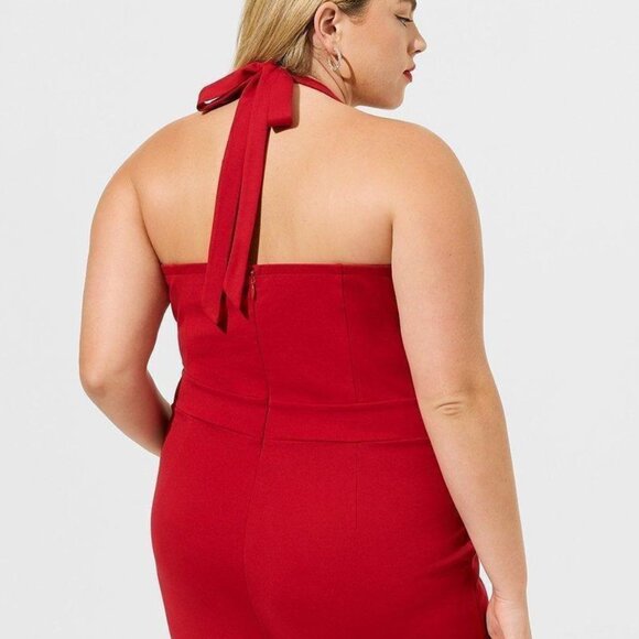 ❤️NWT VINTAGE TORRID JUMPSUIT CATSUIT MARILYN MONROE HALTER w/POCKETS PLUS SIZE - Picture 3 of 11